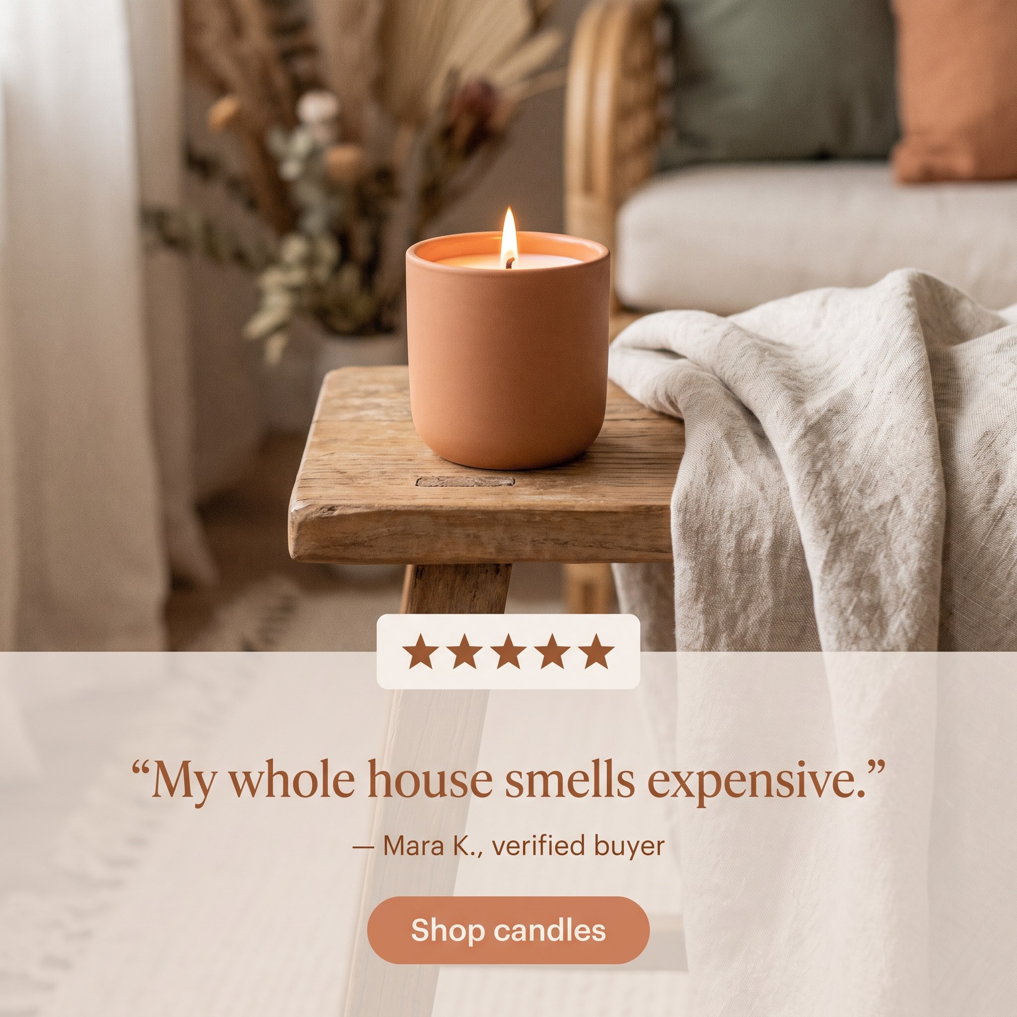 Generated candle ad, 1:1